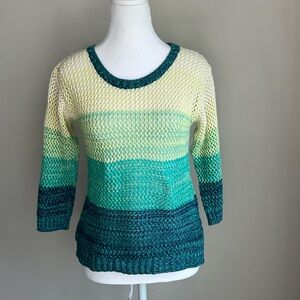 Skovhuus Denmark loose crochet 3/4 sleeve pullover sweater